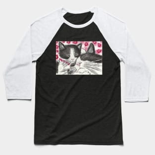 Mother and baby cat painting Baseball T-Shirt